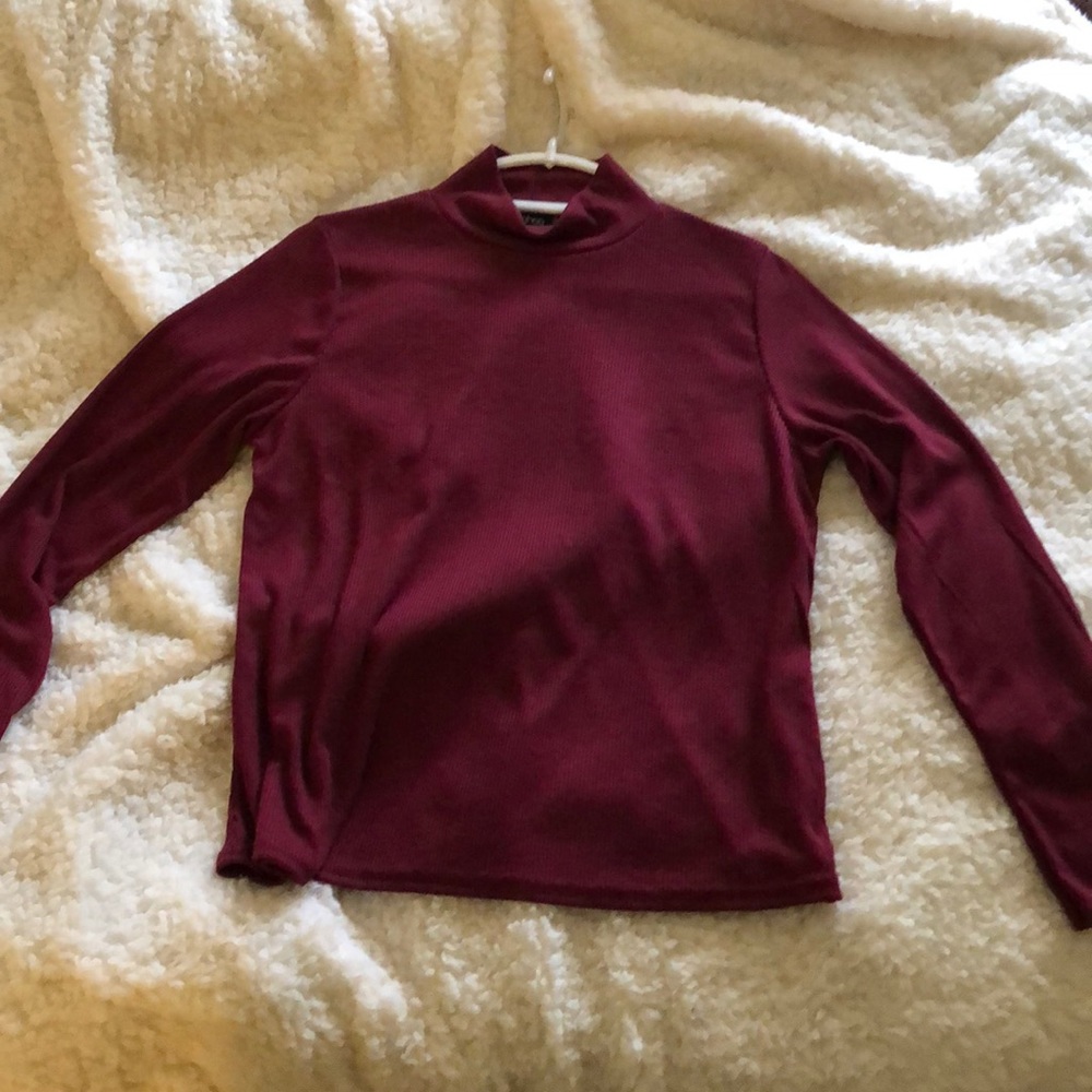 Burgundy long sleeve shirt